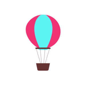 Flying hot Air Balloon Vector