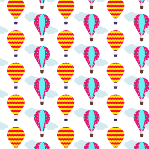 Hot Air Balloon Pattern With Cloud